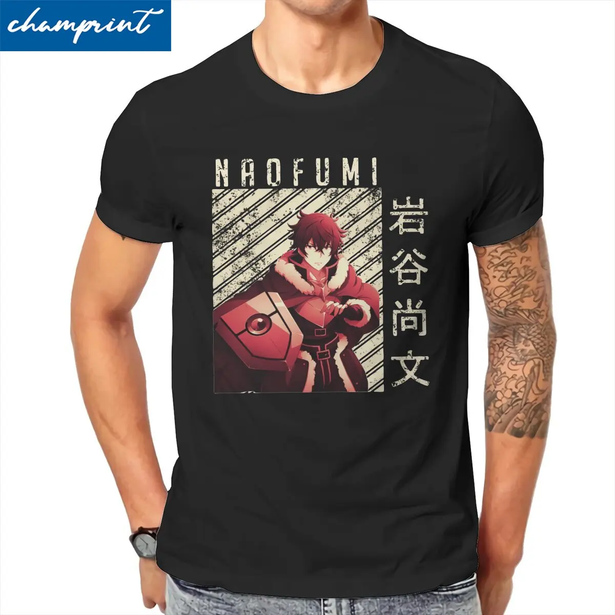 

Naofumi Iwatani Rising of the Shield Hero Men T Shirts Tees Short Sleeve Crew Neck T-Shirts Pure Cotton Original Clothes