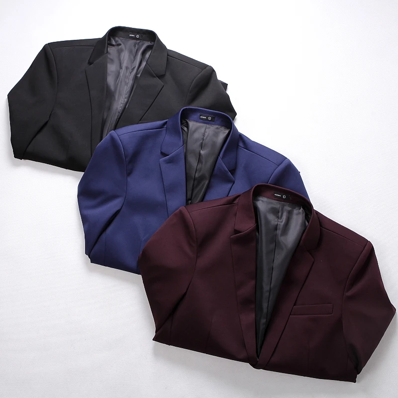 Брендовая одежда Мужской Блейзер модный мужской однотонный весенне-осенний