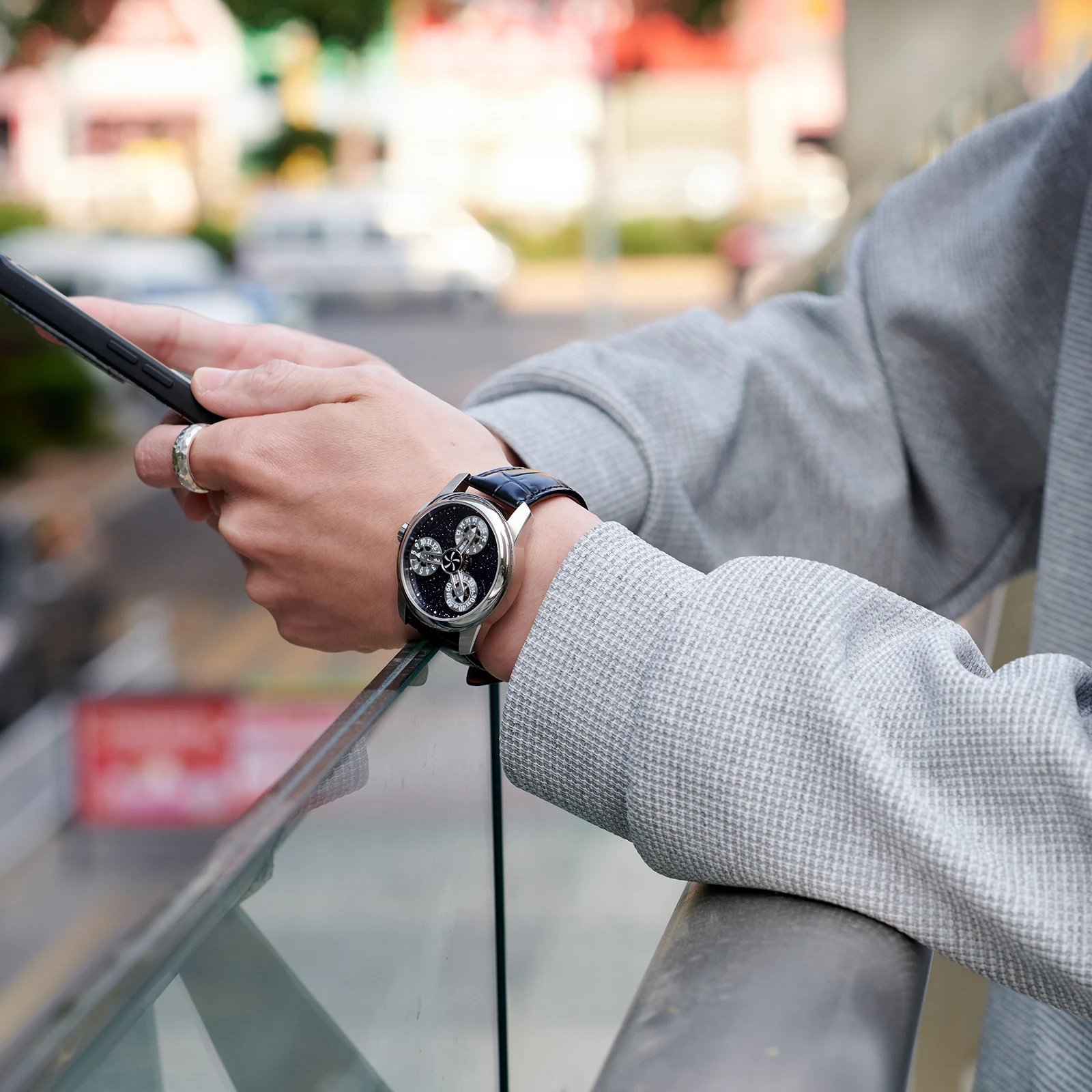 OBLVLO Мужские автоматические часы 41 мм Роскошные механические наручные Светящиеся