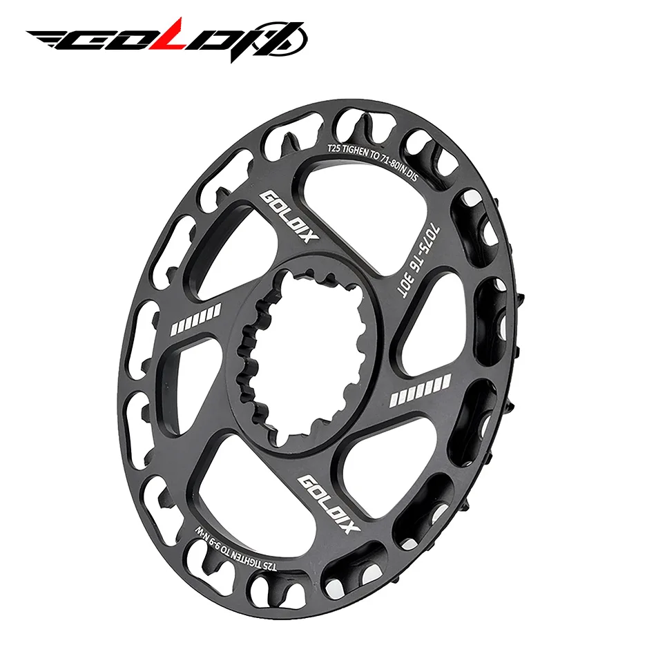 GOLDIX Mtb with Guard Plate Kids Crank Sprocket Parts Bike Accessories Ultra-light Hollow Positive and Negative Tooth Disc GXP
