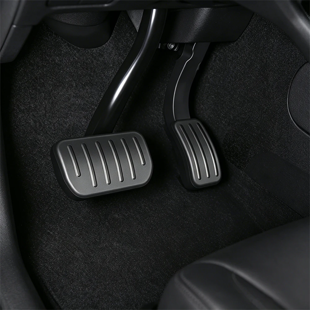 Фото Для Tesla Model 3 Highland 2024-2025, Model Y Juniper 2025, Model Y 23-24, Model 3 2023: накладки на педали акселератора, тормоза и упора для ног. №4