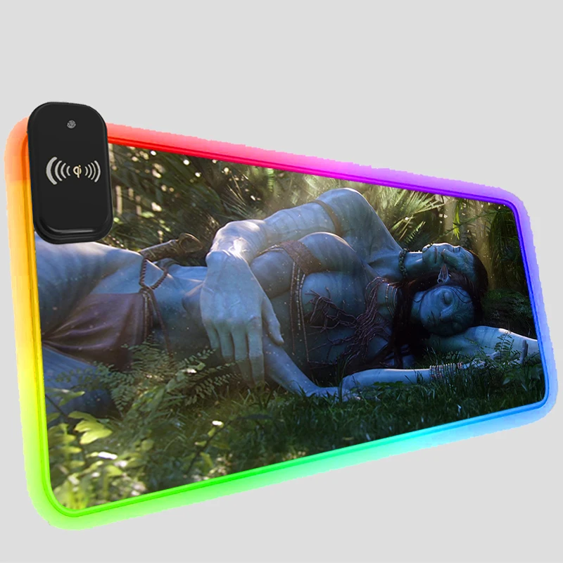 

Аватар Беспроводная зарядка RGB коврик для мыши светодиодный игровой коврик для клавиатуры аниме коврики для мыши светящийся безопасность о...