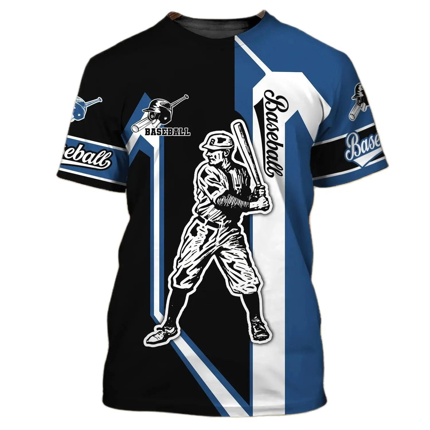 

Men's Outdoor Large Baseball T-shirt, 3D Printed Casual Shirt, Collar, Short Sleeved Top, Summer Popular Hip-hop Clothing