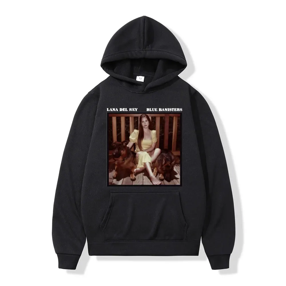 

Singer Lana Del Rey Print Hoodie Blue Banisters Music Album Fashion Hooded Sweatshirts Tidal Current Casual Oversized Pullovers