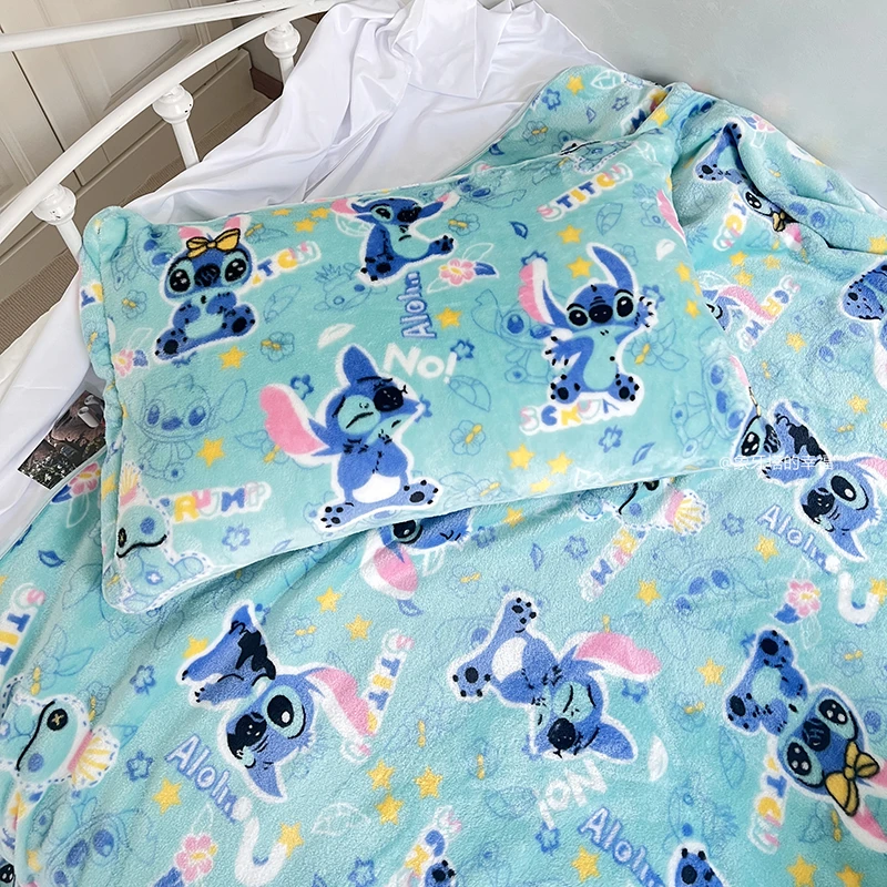 

Новое Фланелевое плюшевое одеяло Disney с рисунком Лило и Ститч, летнее теплое пушистое покрывало с рисунком, покрывало для дивана, спальни, по...