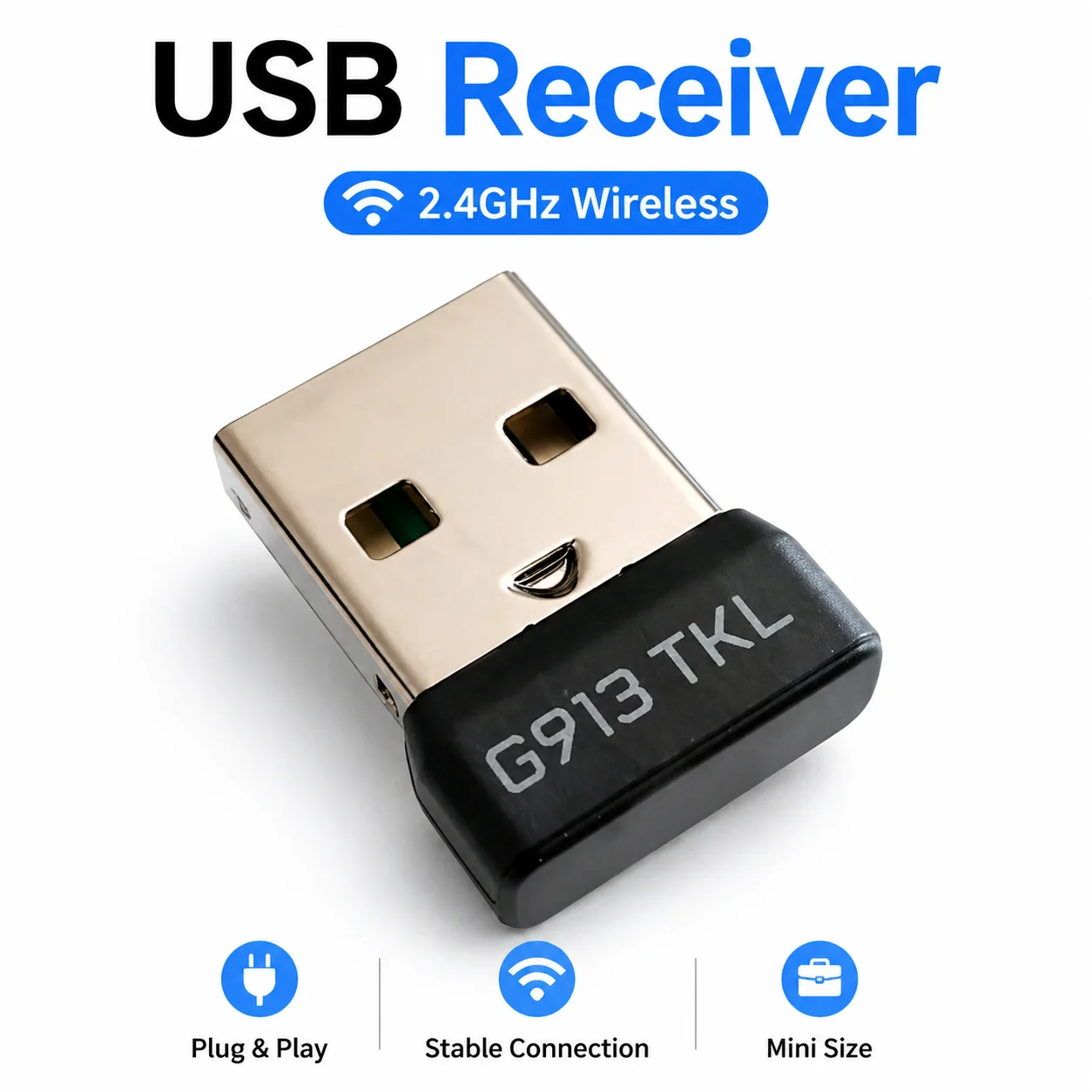 Фото Сменный USB-приемник, беспроводной адаптер 2,4 ГГц для клавиатуры и мыши, совместимый с Logitech G913/G915 TKL/G502/PRO X SUPERLIGHT №1