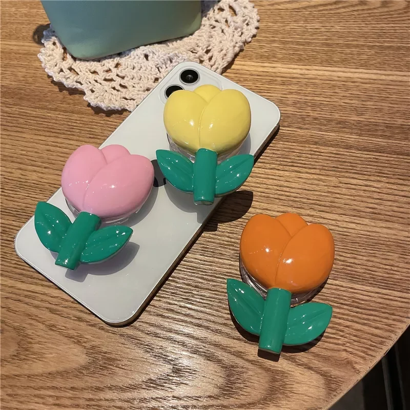 

Finger RingCute Tulip Flowers Phone Holder Grip Socket Stand for IPhone 13 12 Samsung Foldable Support Griptok Pocket Bracket