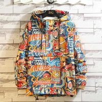 spring and autumn new jacket male hong kong fashion brand leisure loose hip hop trend coat popular handsome jacket tide