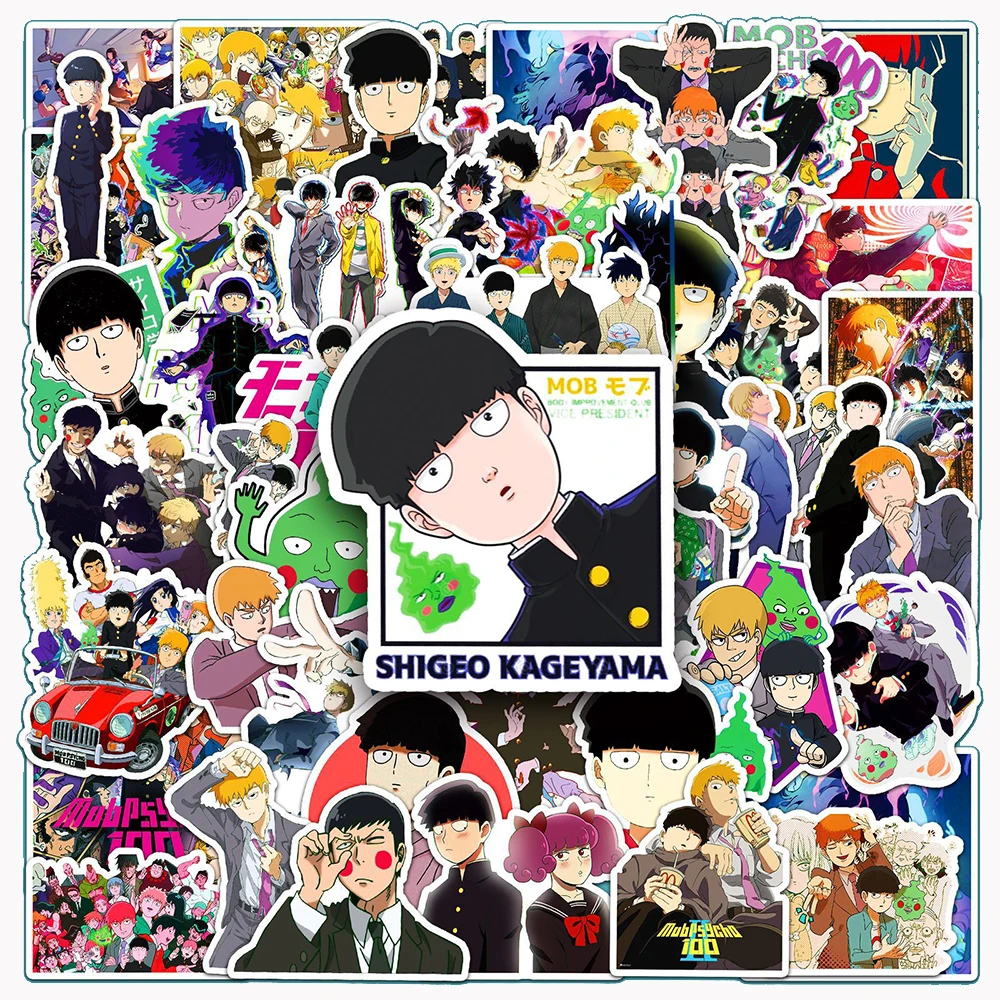 

10/30/50pcs Anime Mobu Saiko Hyaku Graffiti Stickers Decal Decorative Stationery Luggage Skateboard Vinyl Cool Sticker Wholesale