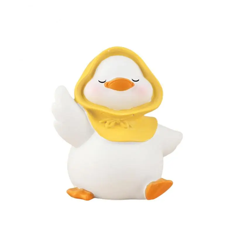 

Durable And Long Lasting Animal Miniature Figurines Sculpture Little Duck Hand-painted Desk Car Ornaments Mini Art Cute Resin