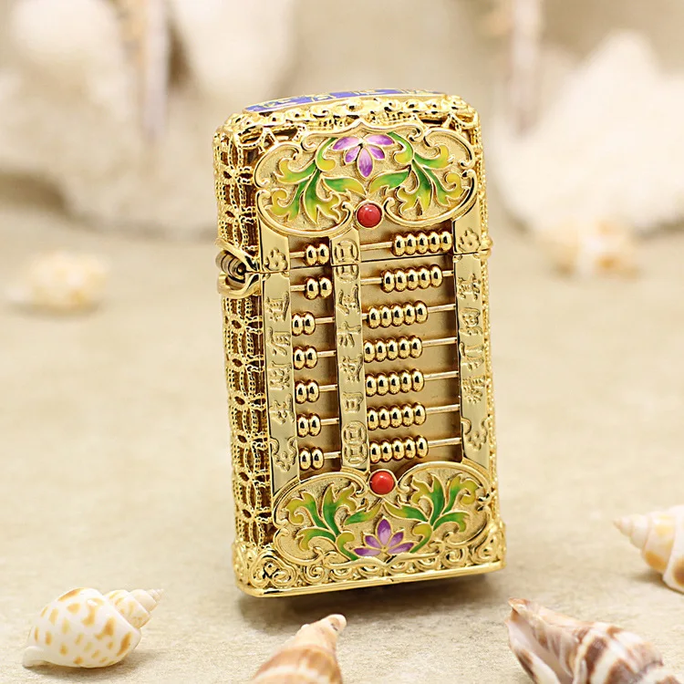 

Genuine Zippo Golden Abacus oil lighter copper windproof cigarette Kerosene lighters Gift with anti-counterfeiting code