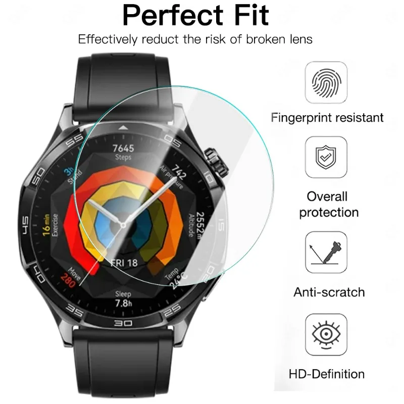 Фото 5-1 упаковка закаленного стекла для Huawei Watch GT 5 46 мм 41 мм, простой в установке инструмент в один клик, защитная пленка для экрана Huawei Watch GT5 46/41 мм №2