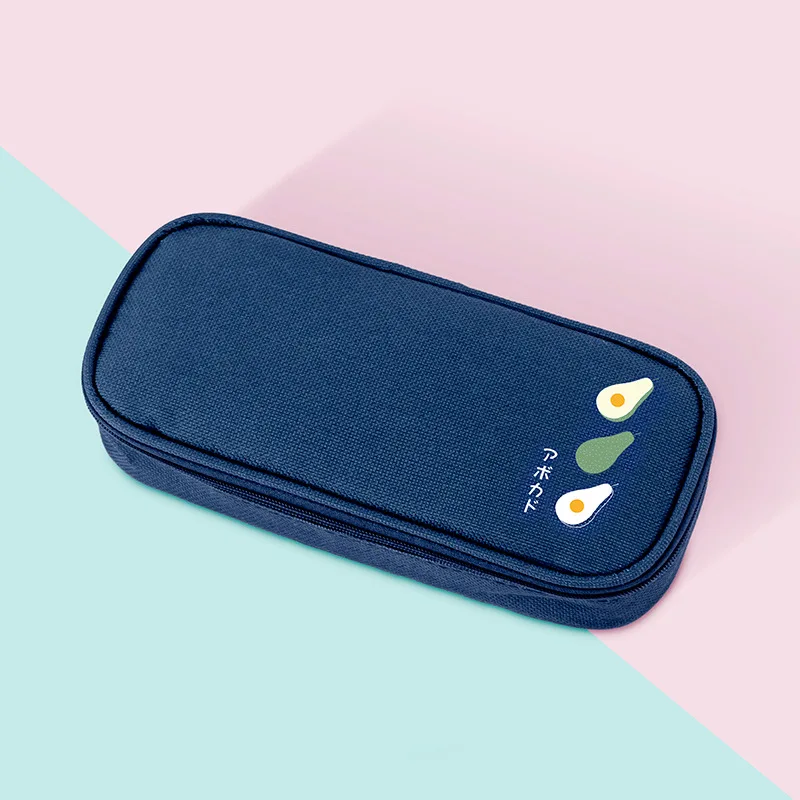 Тканевый чехол для карандашей креативный большой с изображением фруктов ручек