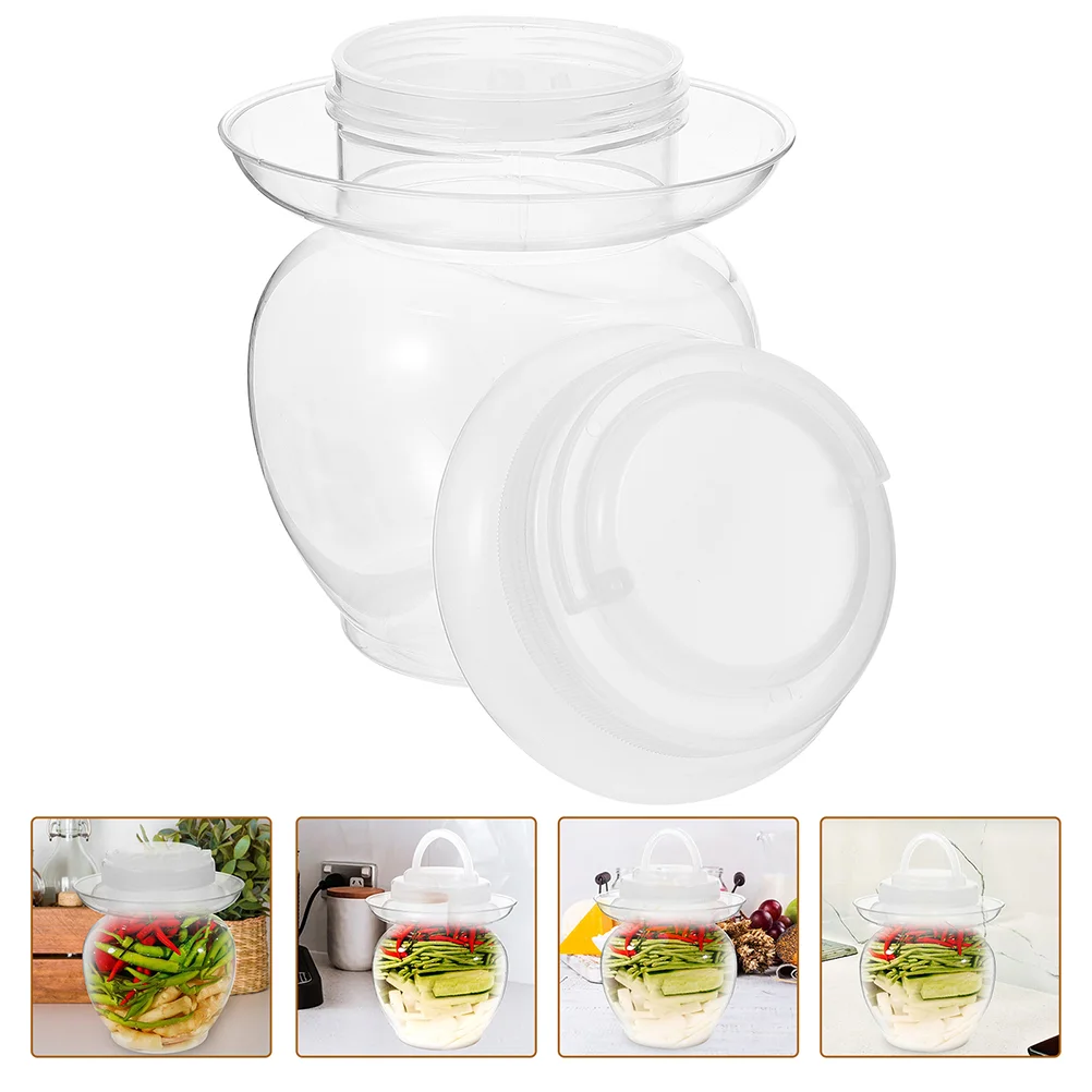 

2Pcs Reusable Transparent Convenient Pickle Container Pickle Holder Pickle Container Storage Jar for Home Storage Daily