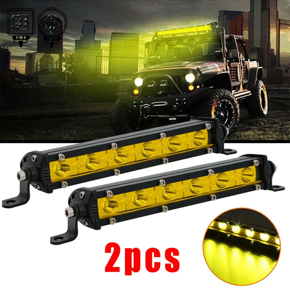 2 шт. 7 дюймов 6 светодиодов 18 Вт желтый светодиодный рабочий свет прожектор