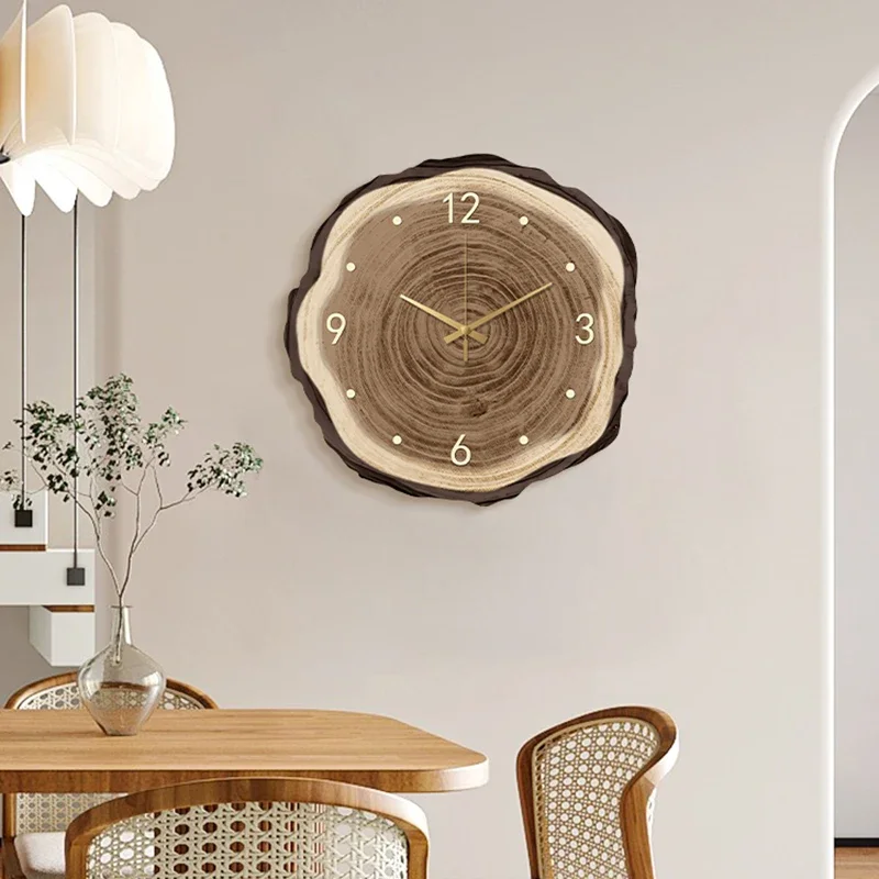 Простой дизайн художественные настенные часы для гостиной винтажные деревянные