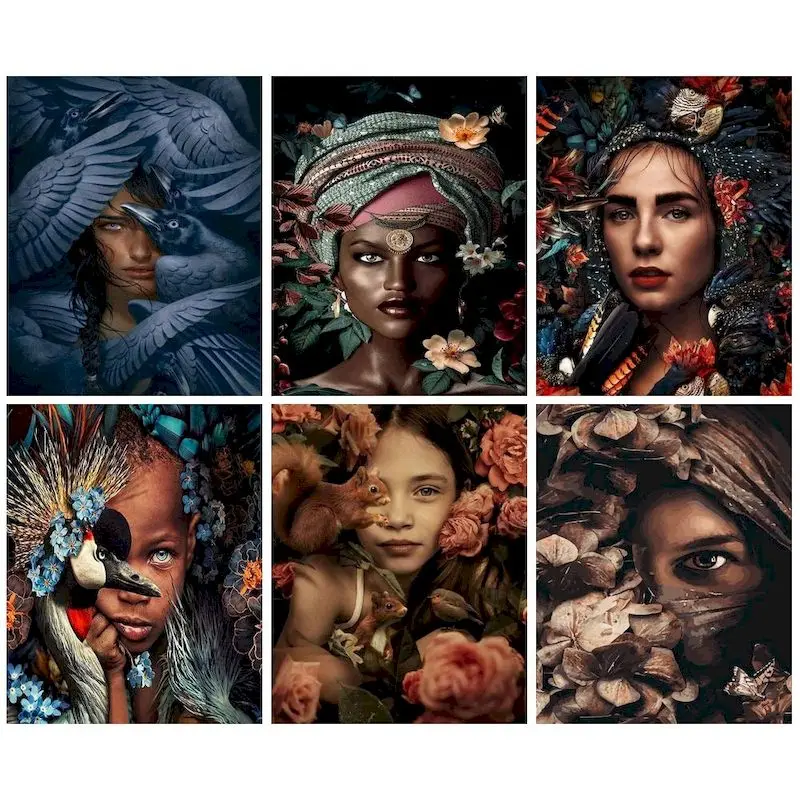 

GATYZTORY Oil Painting By Numbers Women 60x75cm Paint By Numbers On Canvas Figure Watercolor By Numbers Home Decor