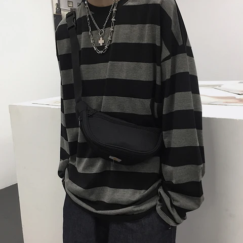 Женская футболка Harajuku Готическая полоска Хлопок