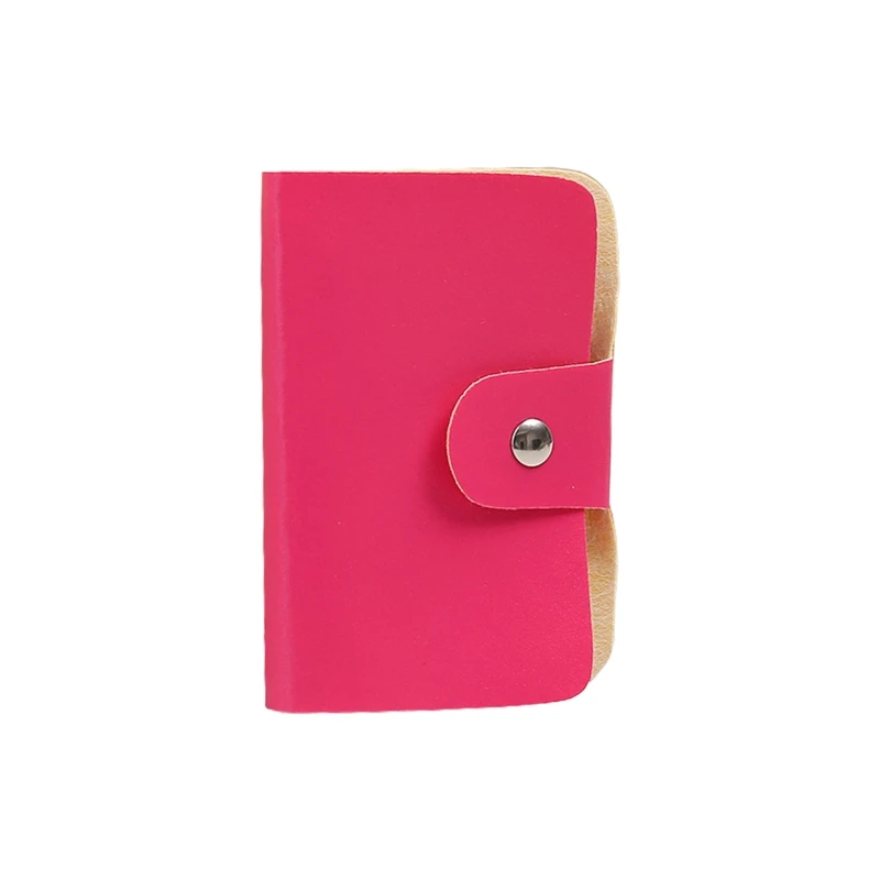 

Lovely PU Leather Case Business Card Holder Solid Color Nail Stencil Plates Stamping Templates Organizer for Women Men