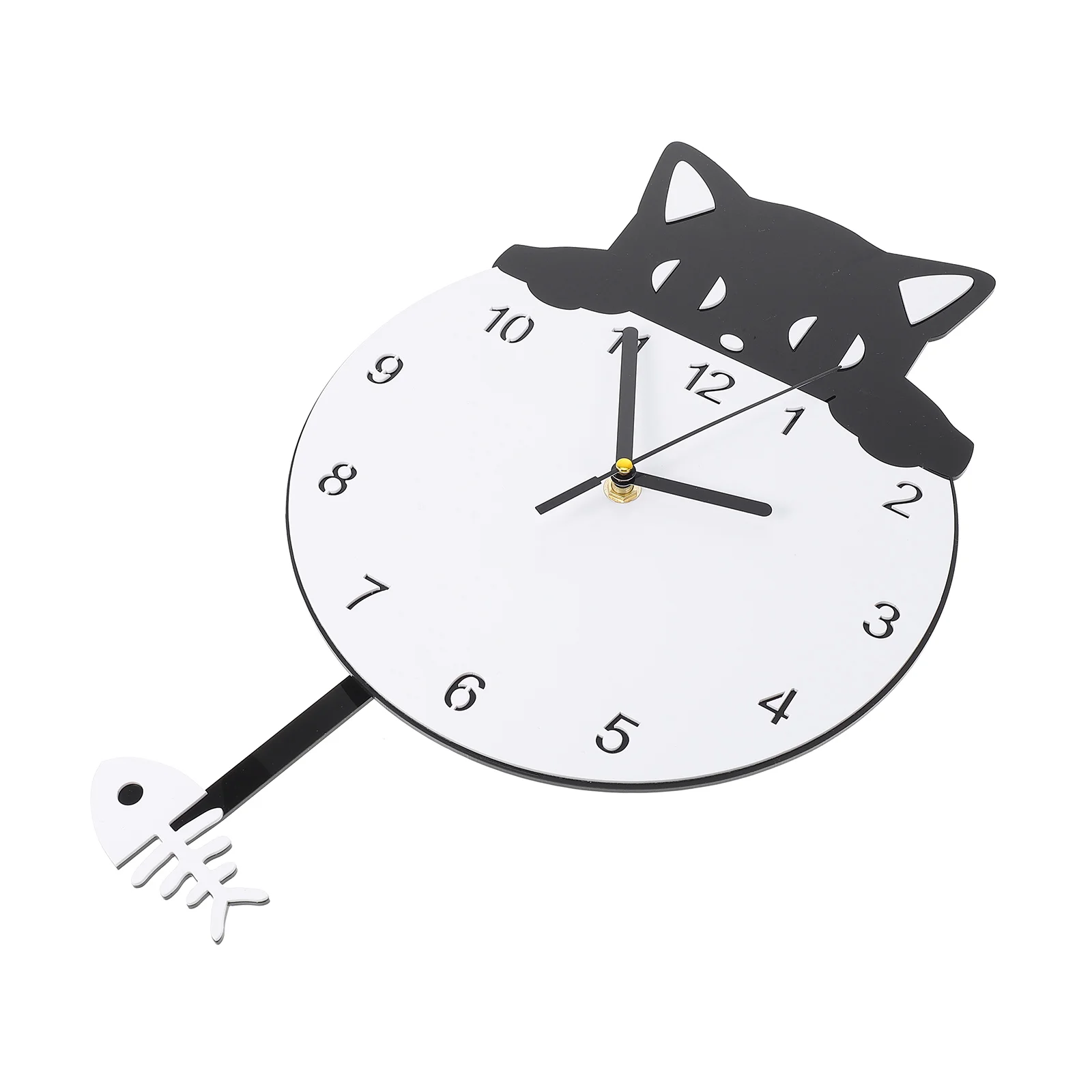 

Clock Wall Cat Decor Clocks Black Cute Pendulum Home Hangingcoffee Uhr Kinderzimmer Wanduhr Kittenacrylicdecorative Mirror Katze