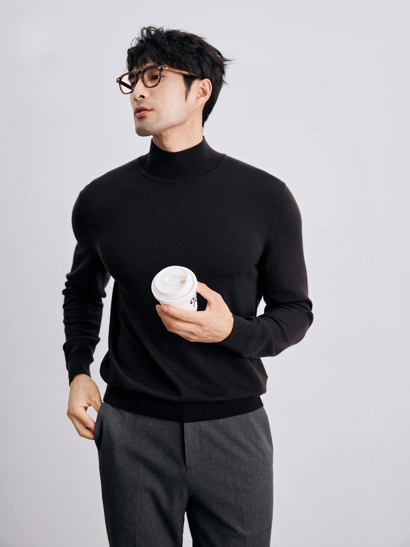 Зимний деловой Универсальный свитер DAZ734 из мериносовой шерсти стирающийся в