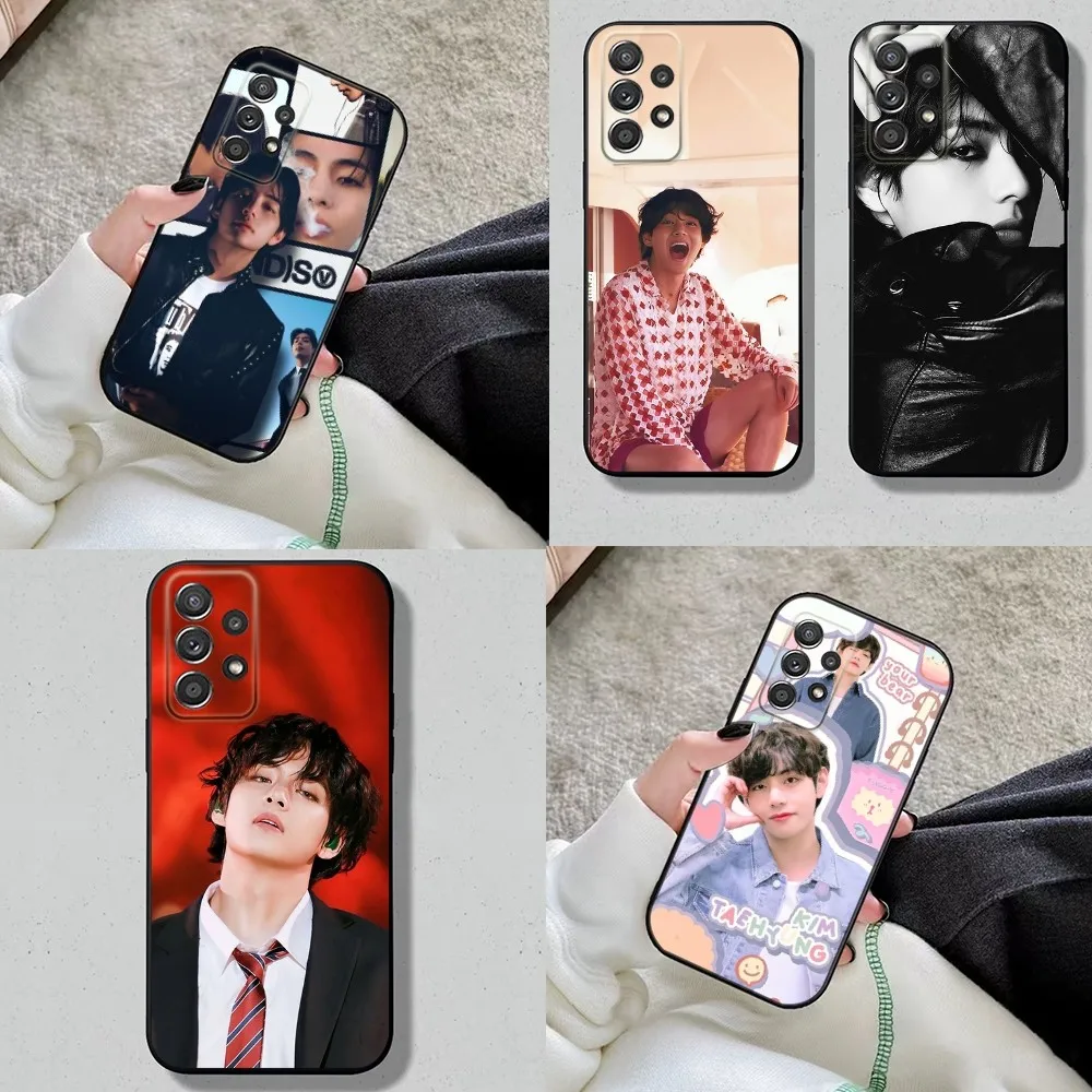Kim Tae H-Hyung Phone Case For Samsung S24 S23 S22 S21 S20 S10 S10E S9 Plus FE Note 20 Soft Black Cover Shell