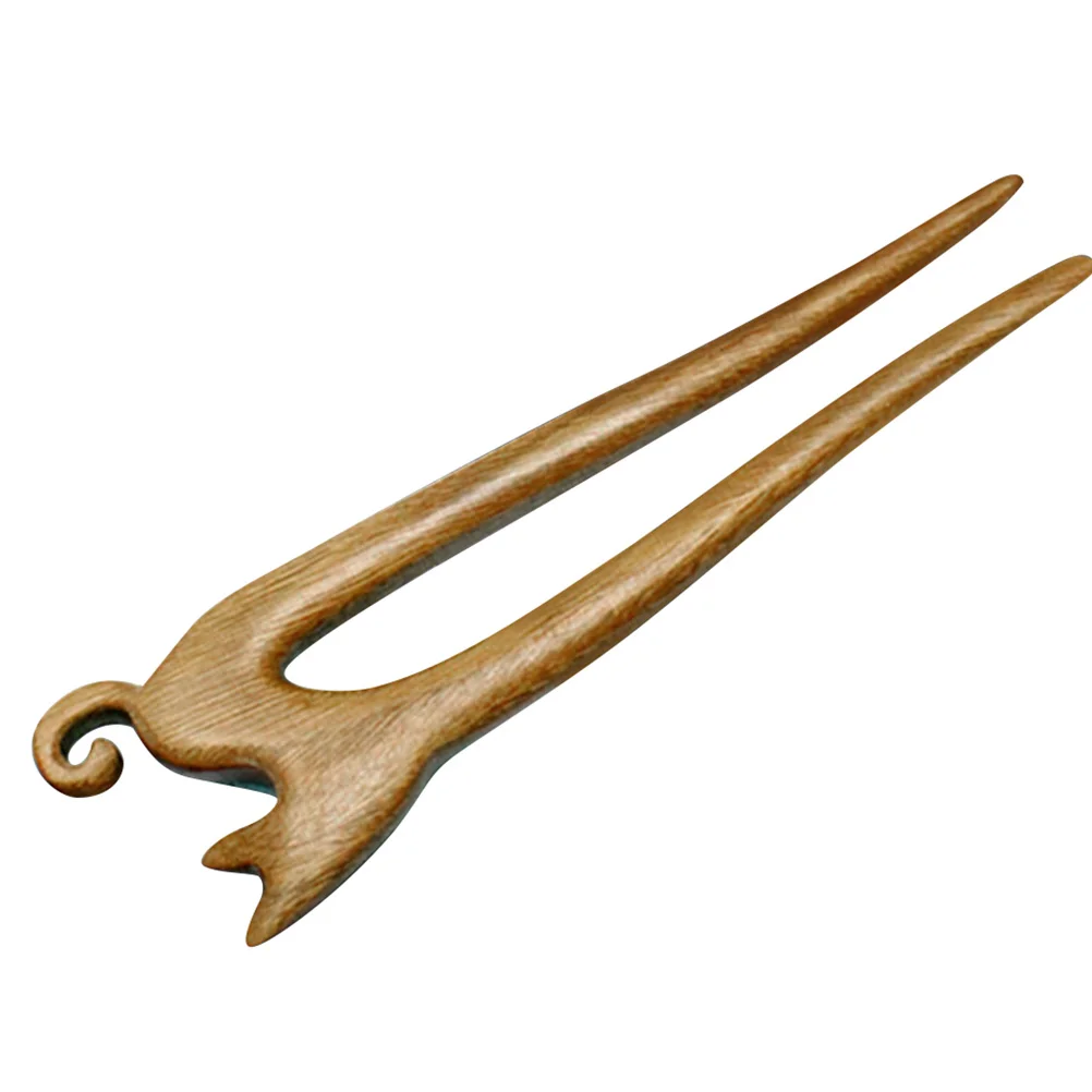 

Hairpin Chinese Wooden Stick Fork Sticks Buns Women Cat Carved Wedding Clips Brides