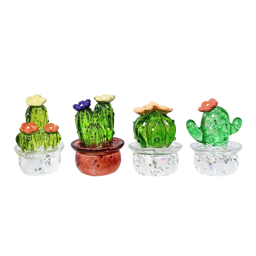 

JY02 Simulation cactus rearview mirror ornament transparent resin Figures Vinyl AL01G002ABCD