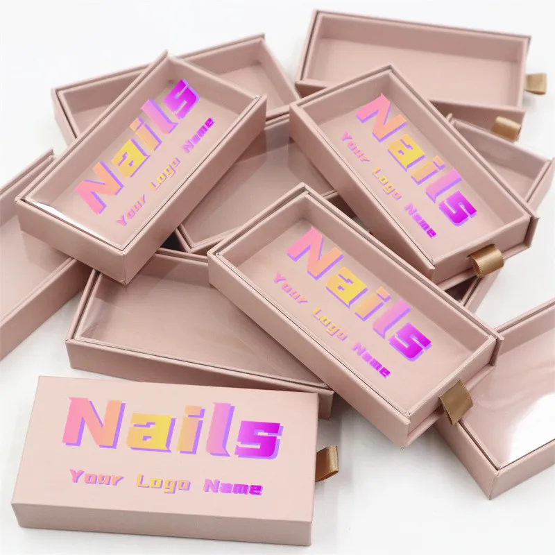 Оптовая продажа накладные ногти с логотипом на заказ 5/10/20 шт. пустая прозрачная