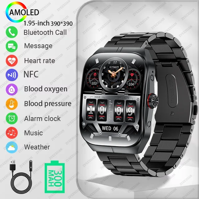 2025 НОВЫЕ Смарт-часы AMOLED с изогнутым экраном для мужчин и женщин Bluetooth-вызов