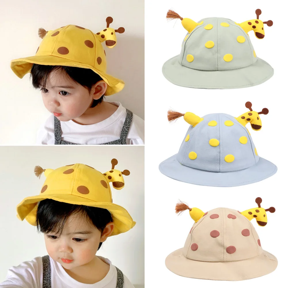 

Toddler Boys Girls Foldable Portable UV Protection Bucket Hat Cute Fawn Baby Sun Hat Beach Cap For 10-36 Months