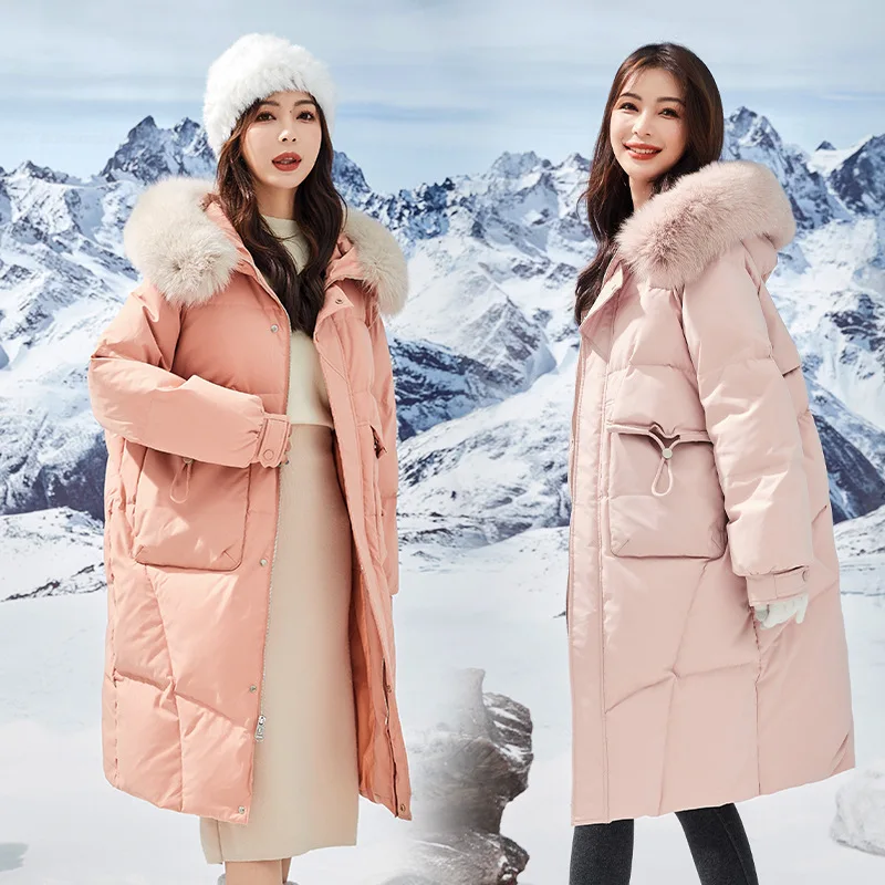 Fat Plus Size Medium Long Cocoon Type Down Jacket for Pregnant Women Extra Large