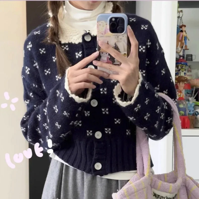 Женская короткая куртка с длинным рукавом цветочным принтом