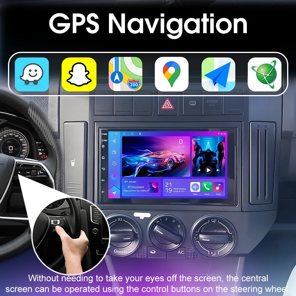 Фото 7-дюймовый автомобильный радиоприемник для VW Polo MK4 2001-2009 годов выпуска, Android 16, мультимедийный видеоплеер, GPS-навигация, вертикальный экран, 8-ядерный процессор №5