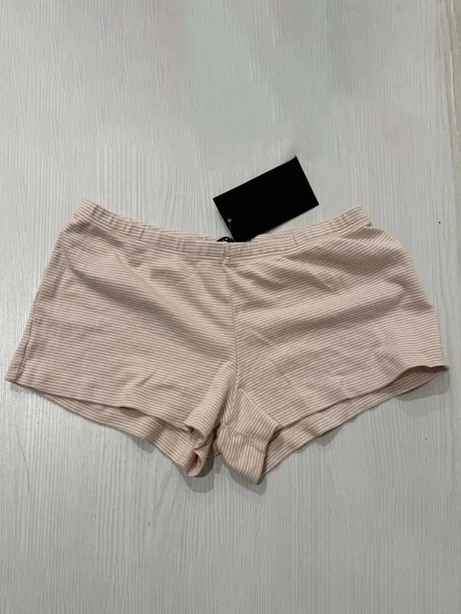 Хлопковые шорты в синюю полоску женские летние новые прямые короткие брюки с