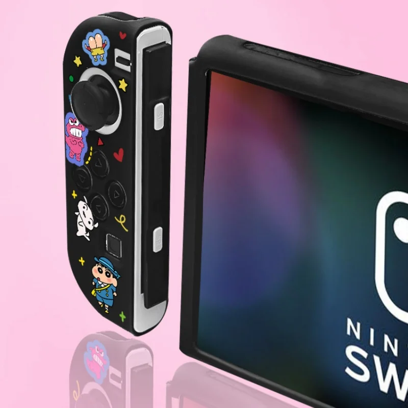 Фото Защитный чехол для Switch 2 с милым дизайном, мультяшным граффити и персонажем Шин-чан, настраиваемый, для OLED-версии NS, аниме-аксессуары для игр №3