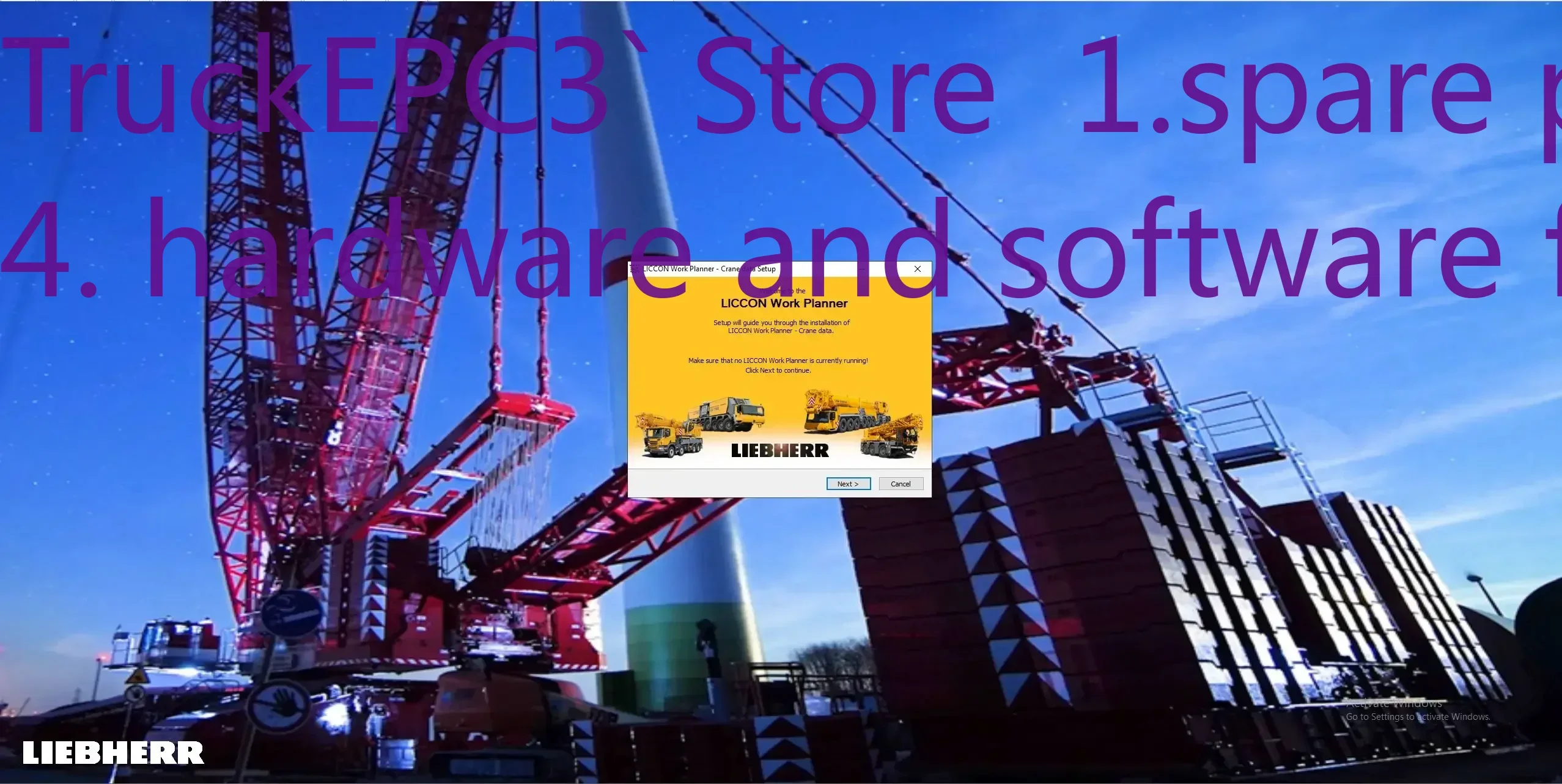 Фото Универсальный рабочий планировщик TruckEPC3 Liebherr LICCON V6.23, обновленные данные 2024. №1