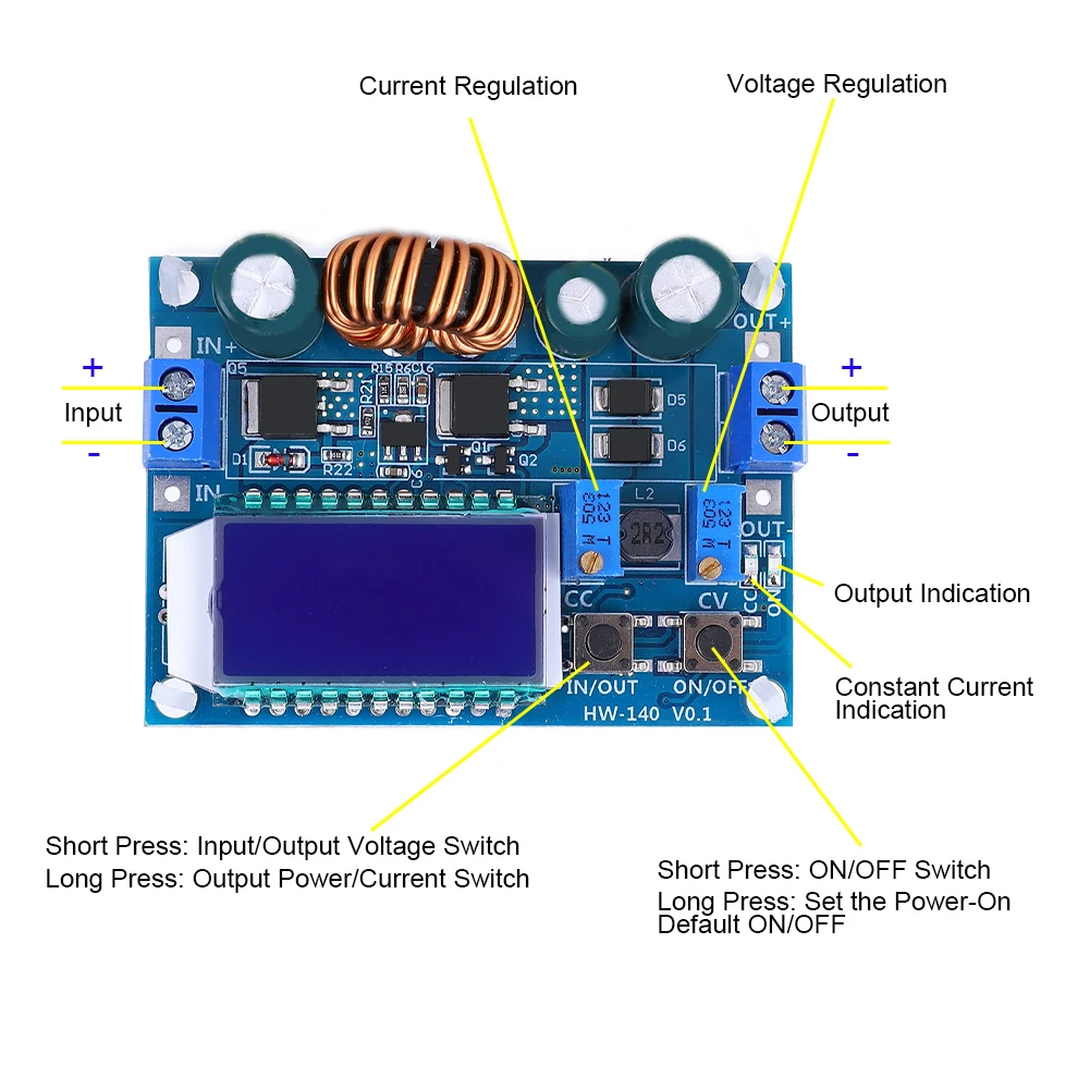 Плата модуля повышающего понижающего давления с модулями постоянного