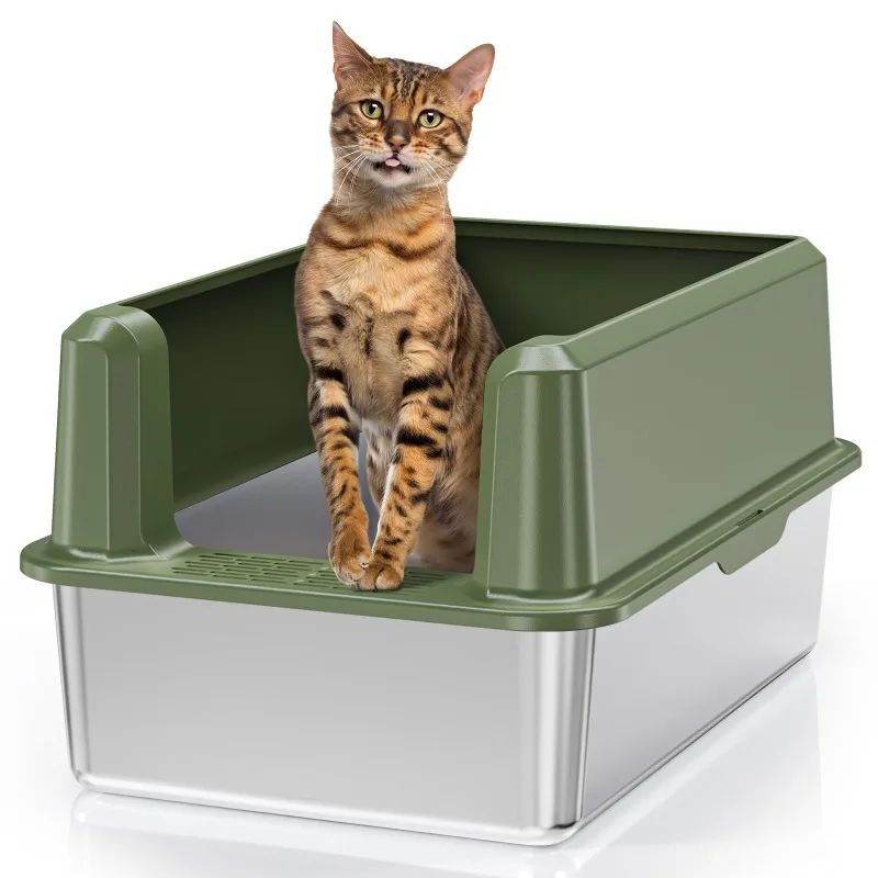 , Enclosed Large Litter Box For Xl Big Cats, Easy Clean Meta