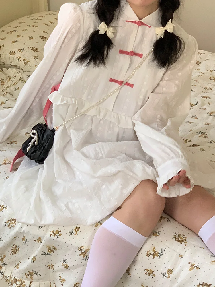 

Японское милое женское платье Kawaii, лето 2022, корейское стильное платье в студенческом стиле, женское повседневное милое французское мини-пла...