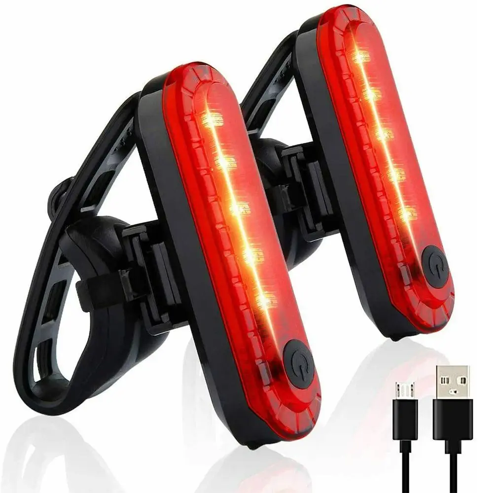

2Pack Bright LED Bicycle Light Rear Light Bike Back Light USB Rechargeable
