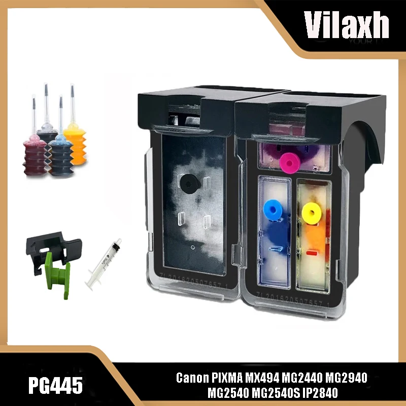 

Vilaxh PG445 CL446 PG-445 XL чернильный картридж для Canon PG 445 CL 446 Canon PIXMA MX494 MG2440 MG2940 MG2540 MG2540S IP2840