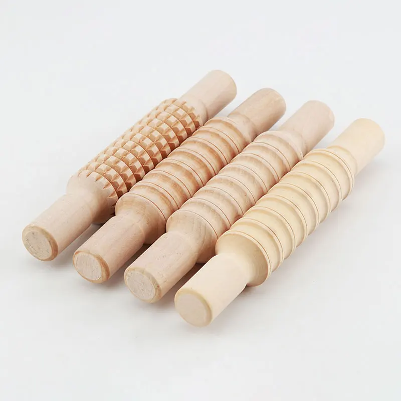 

Pottery Wood Grain Roll Stick Pottery Clay Tool Clay Board Forming Texture Embossing Tool Stamping Printing Stripe Lattice Tool