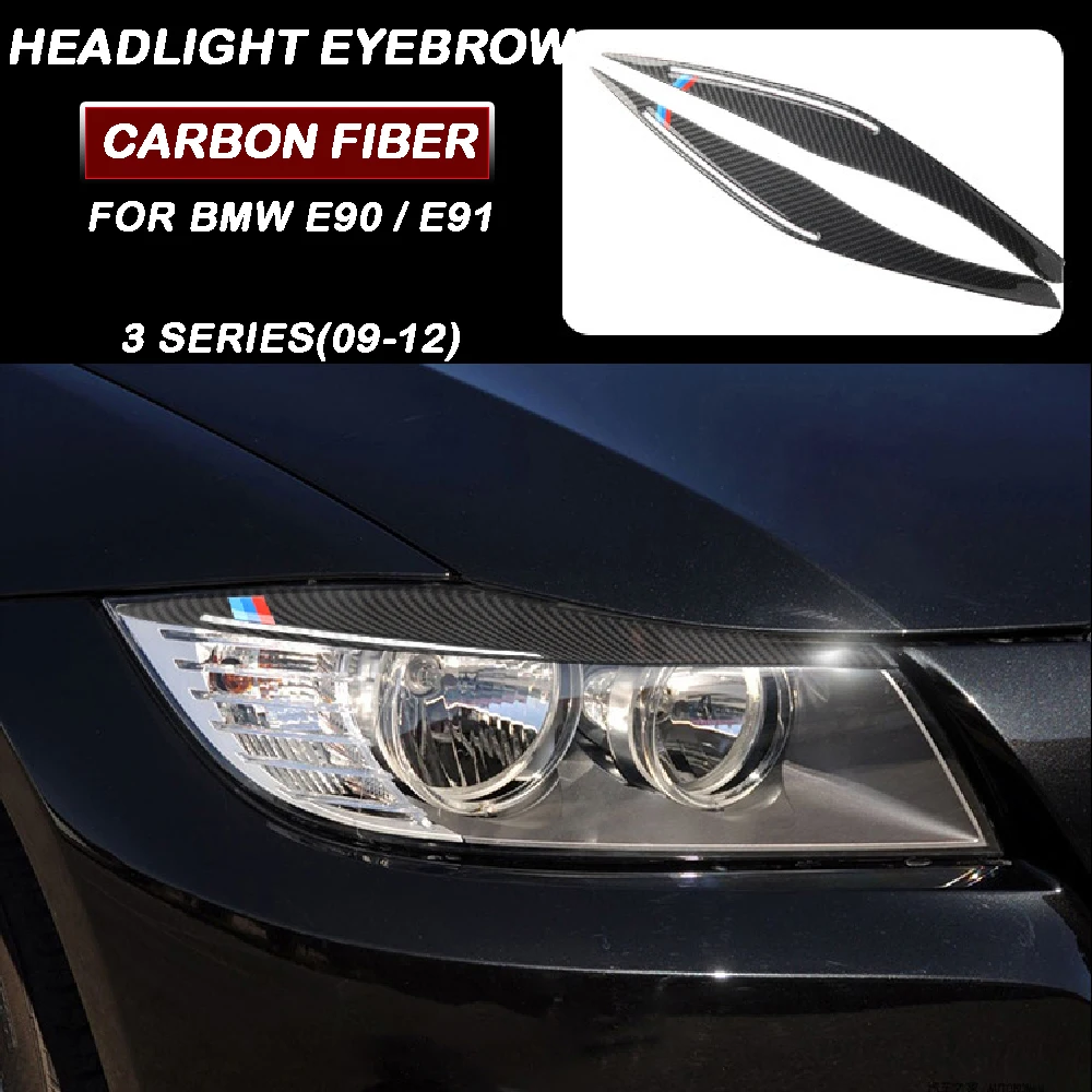 

Carbon Fiber Headlight Eyelid Eyebrow Cover For BMW E90 / E91 3 Series 4-door Sedan And Van 2009~2012 Headlight Eyelid Cover