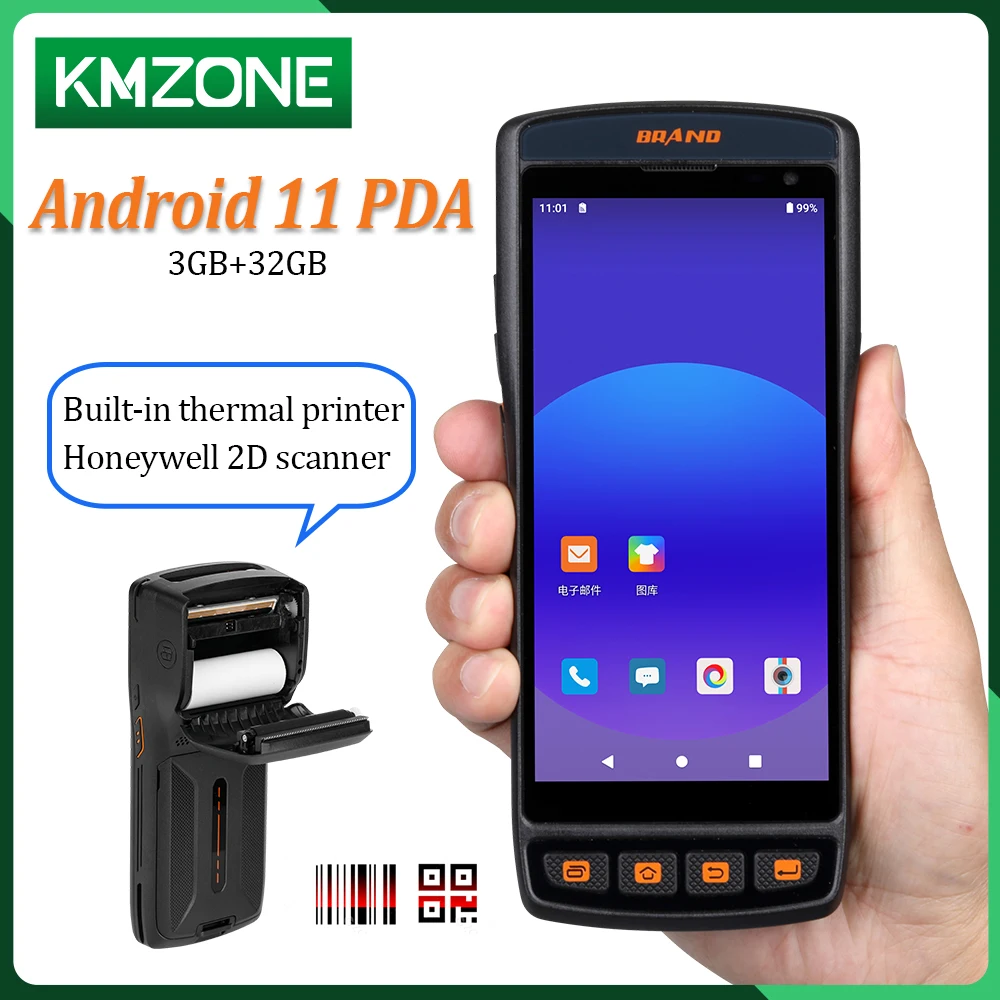 

Newest Android 11 PDA Handheld Mobile Computer Multifunctional 1D 2D QR Zebra Barcode Scanner NFC Data Collector 6000mAh Battery