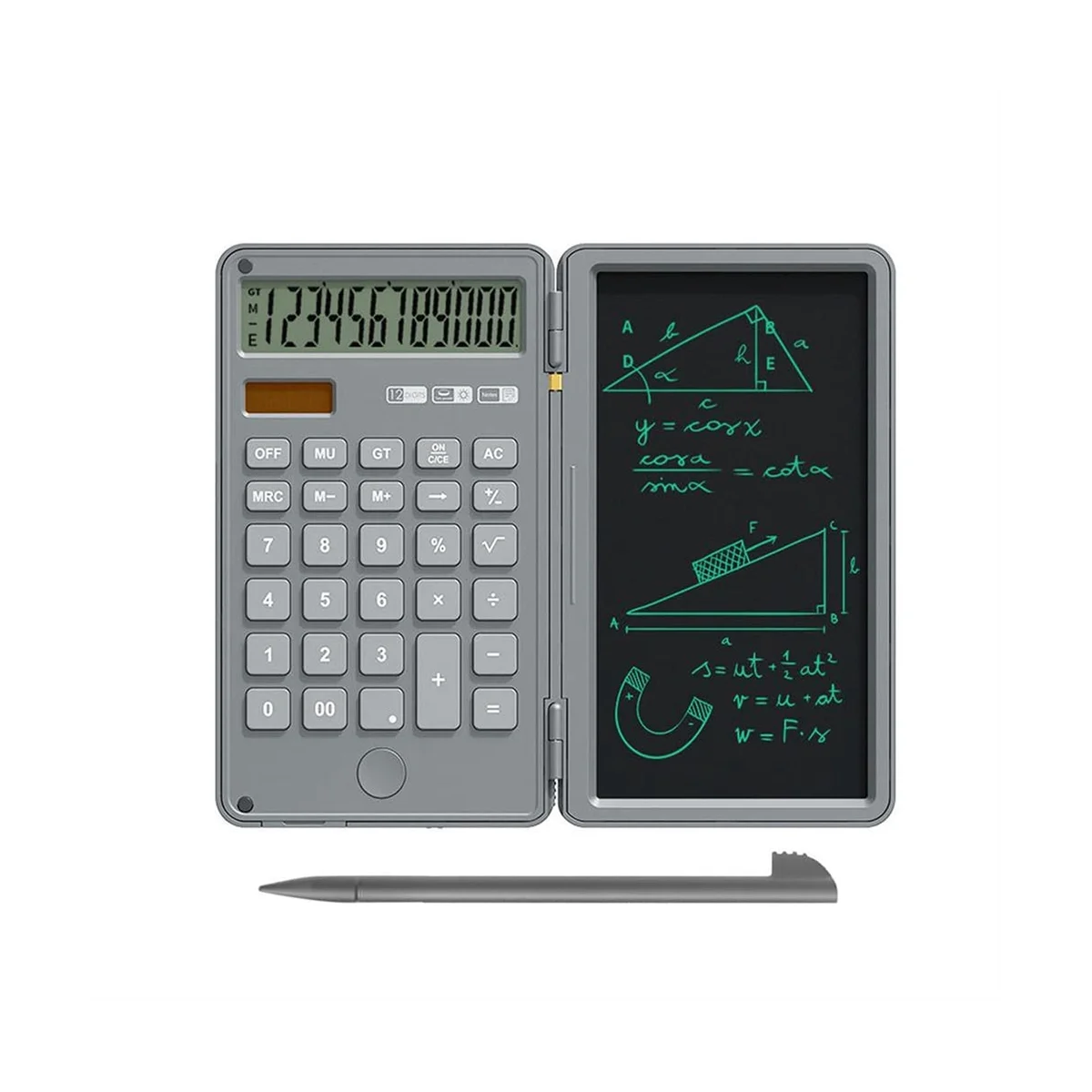 

Калькулятор с блокнотом для письма, 12-значный портативный калькулятор со стилусом, электронная доска для рисования для студентов и офисов