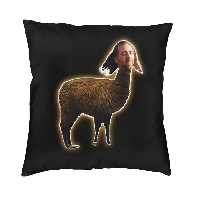 

Nicolas Cage As A Llama Pillow Case For Living Room American Actor Nordic Sofa Cushion Cover Velvet Pillowcase