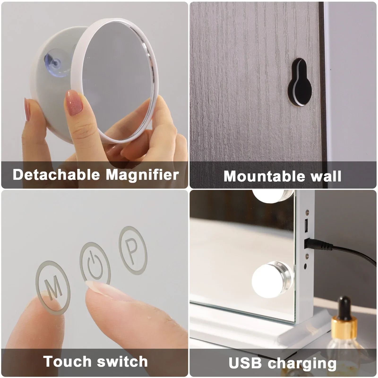 Косметическое зеркало с подсветкой Зеркало для макияжа голливудской и 15