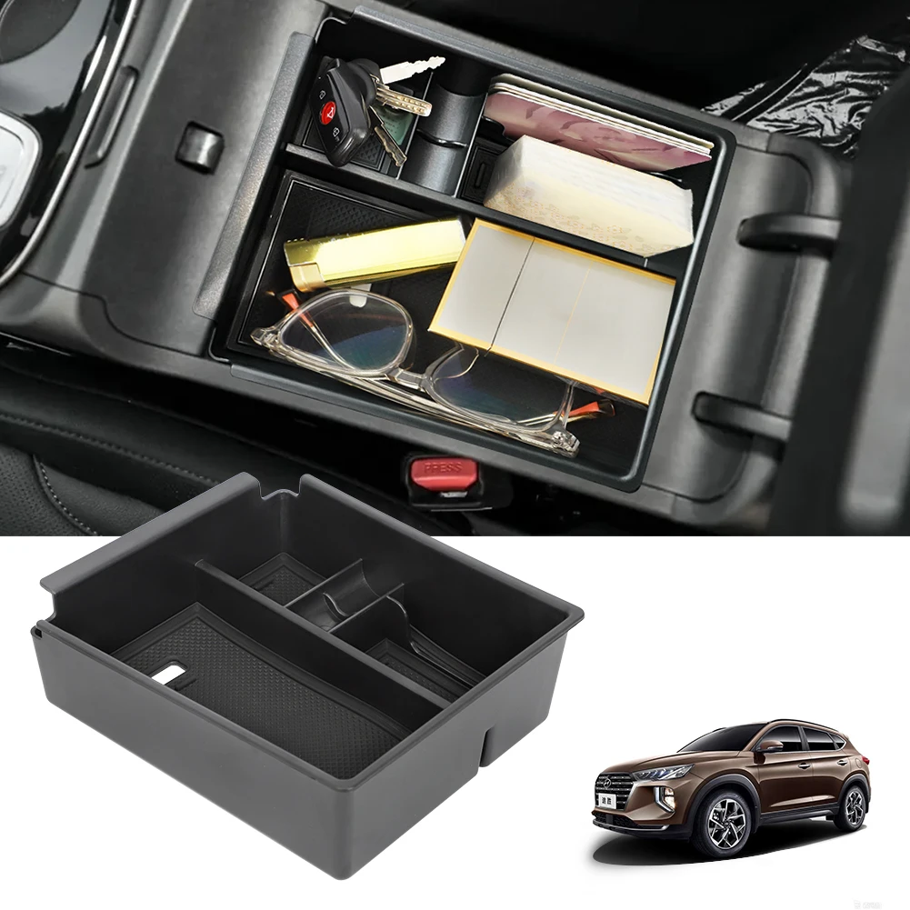 

Central Armrest Storage Box For Hyundai Tucson NX4 2021 2022 Center Console Tidying Organizer Containers Tray Accessories