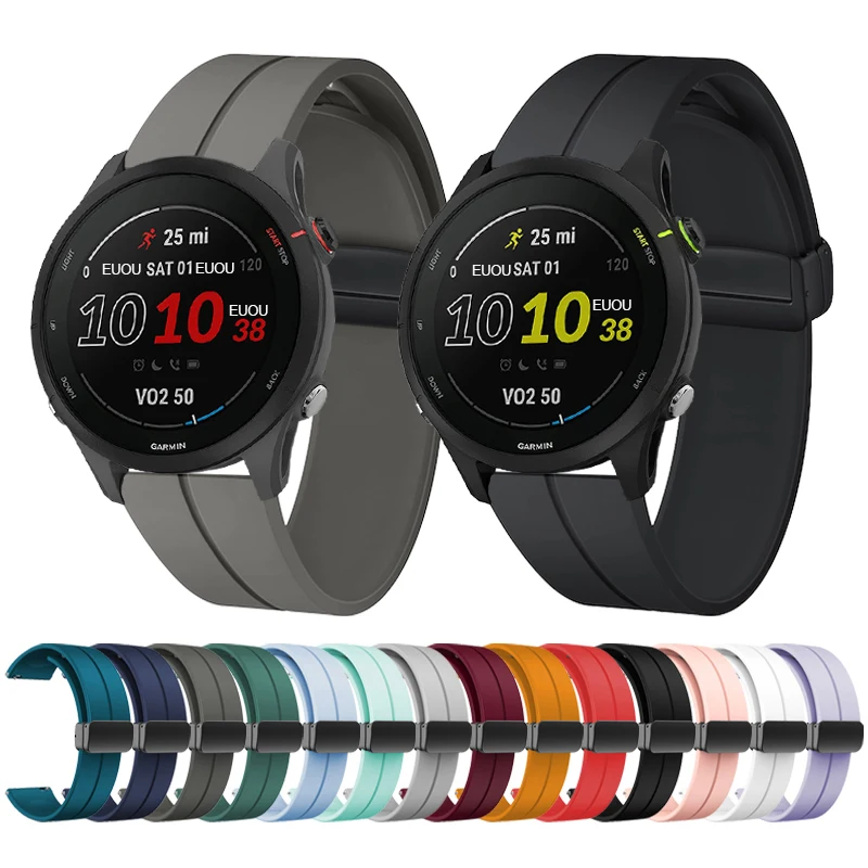 

Silicone Straps For Garmin Forerunner 255 255S Music 55 645 245/Vivoactive 4 3 4S/Venu 2 Plus/2S Watch Band Magnetic Watchbands
